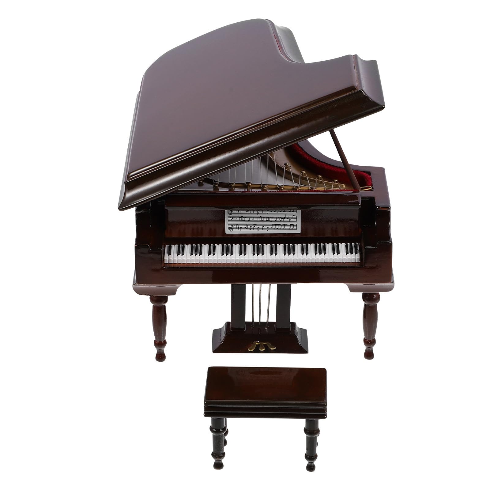 ERINGOGO Caja de Música Portátil Forma de Piano en Color Café, Decoración de Escritorio Única y Sencilla, Manualidad Creativa para Obsequio Especial