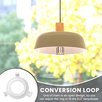 8 Pack Plastic Lamp Shade Reducer Ring, E27 to E14 White Lamp Shade Adapter Ring, Lamp-Shade Ring Converter, Fitting Light Fixtures Replacement Lampshade Washer Adapter