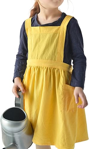 Miniatura 8 de Delantal personalizado para niños para cocinar Pinafore, espalda cruzada con bolsillos a cuadros, regalos de Navidad para niños pequeños