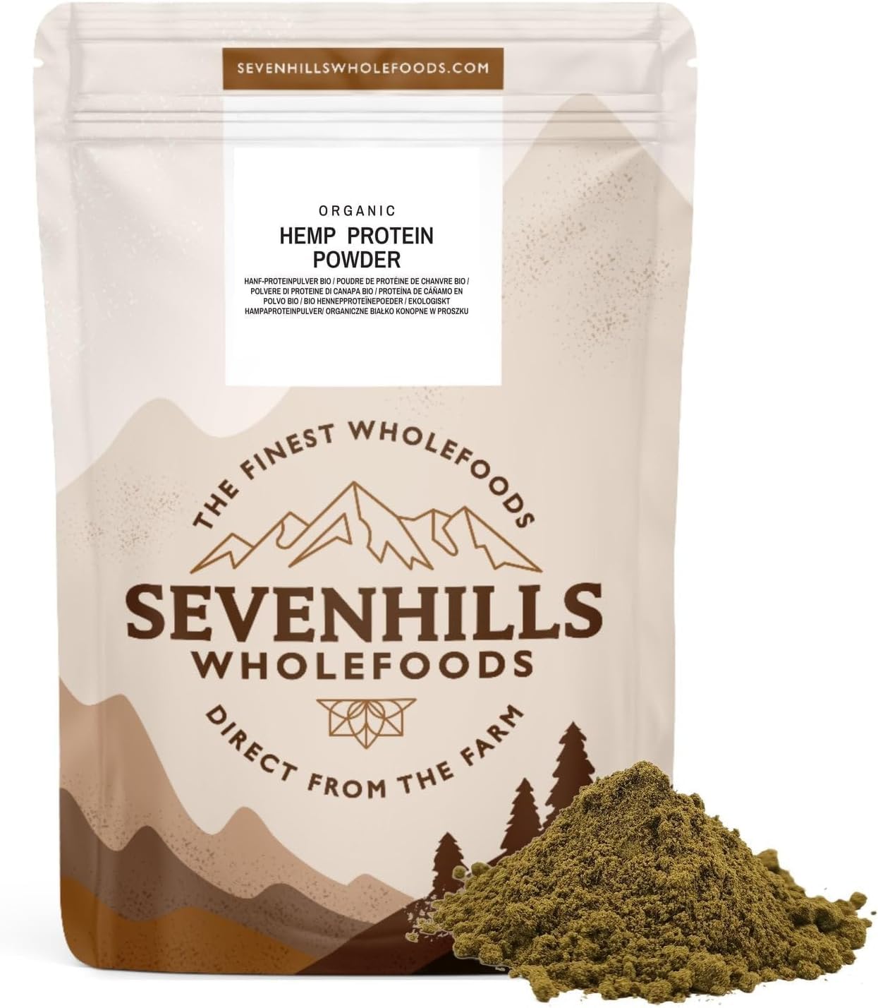 Sevenhills Wholefoods Organic Raw Hemp Protein Powder 1kgSoil AssociationEU OrganicSoil AssociationSoil Association