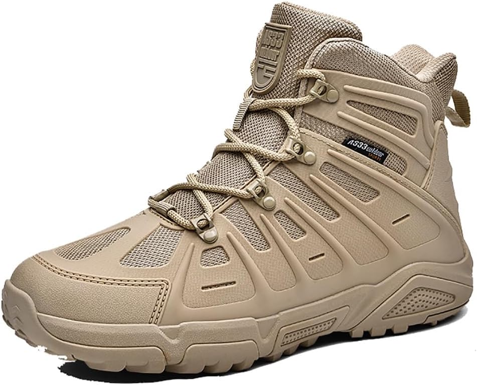 NVBHOF Tactical Combat Boots, Lightweight Breathable Men's Military Combat Desert Boots, Durable Combat Desert Boots, for Comfortable Military Work Boots