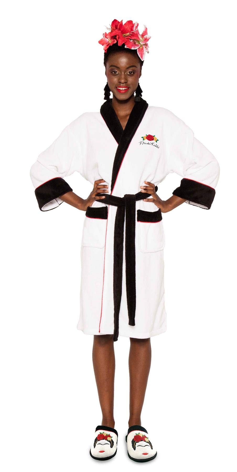 Harry Potter Women's White Groovy Frida Kahlo Minimalist Adult Robe, One Size, 124021800