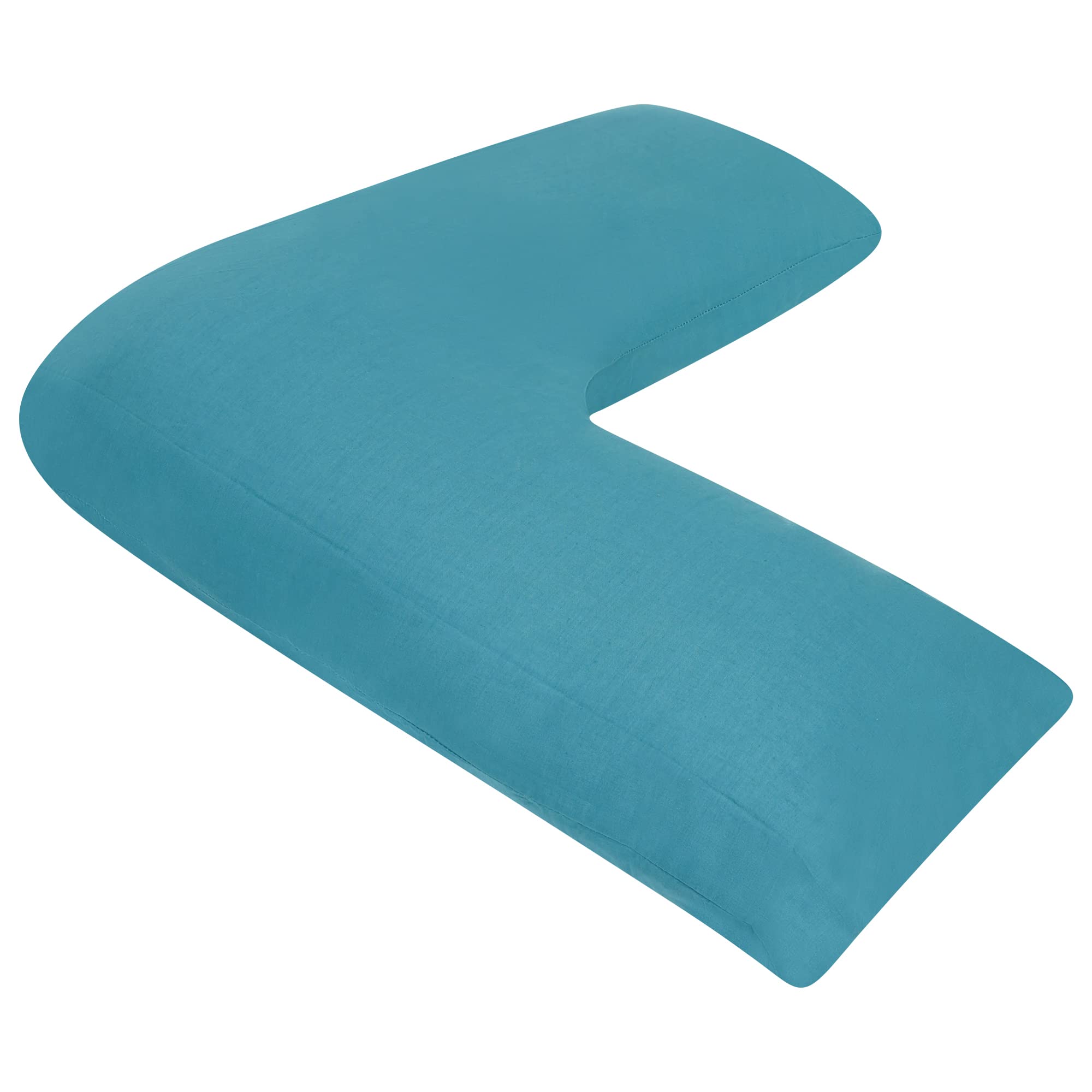 CnA Stores Orthopaedic V-Shaped Pillow Extra Cushioning Support For Head, Neck & Back (TEAL, V-pillow With Cover)