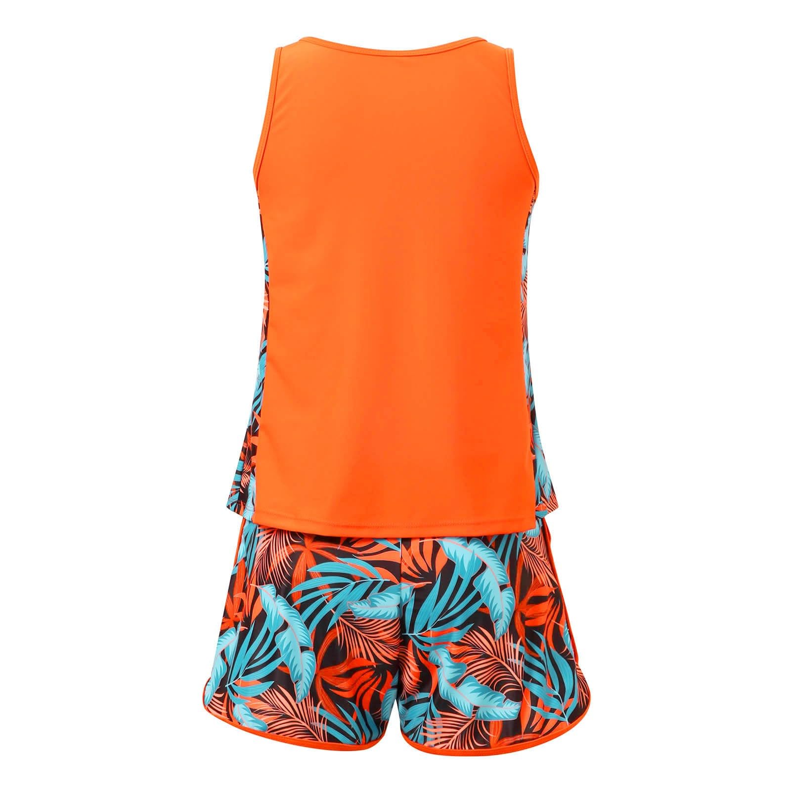 Tankini Damen Bauchweg Badeanzug Zweiteiliger mit Push Up Tankini Oberteil und Badeshorts High Waist Bademode Set Zweiteiler Sommer Drucken Badeanzüge für Damen Freizeit Sport Strand Schwimmanzug