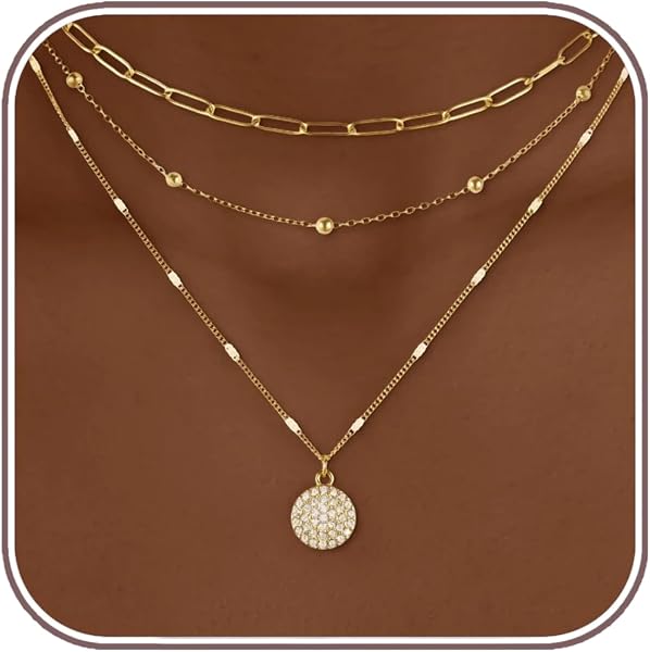 Affordable 3-Piece Gold Necklace Stack: Hypoallergenic, Non-Tarnish, and Dainty for Sensitive Skin