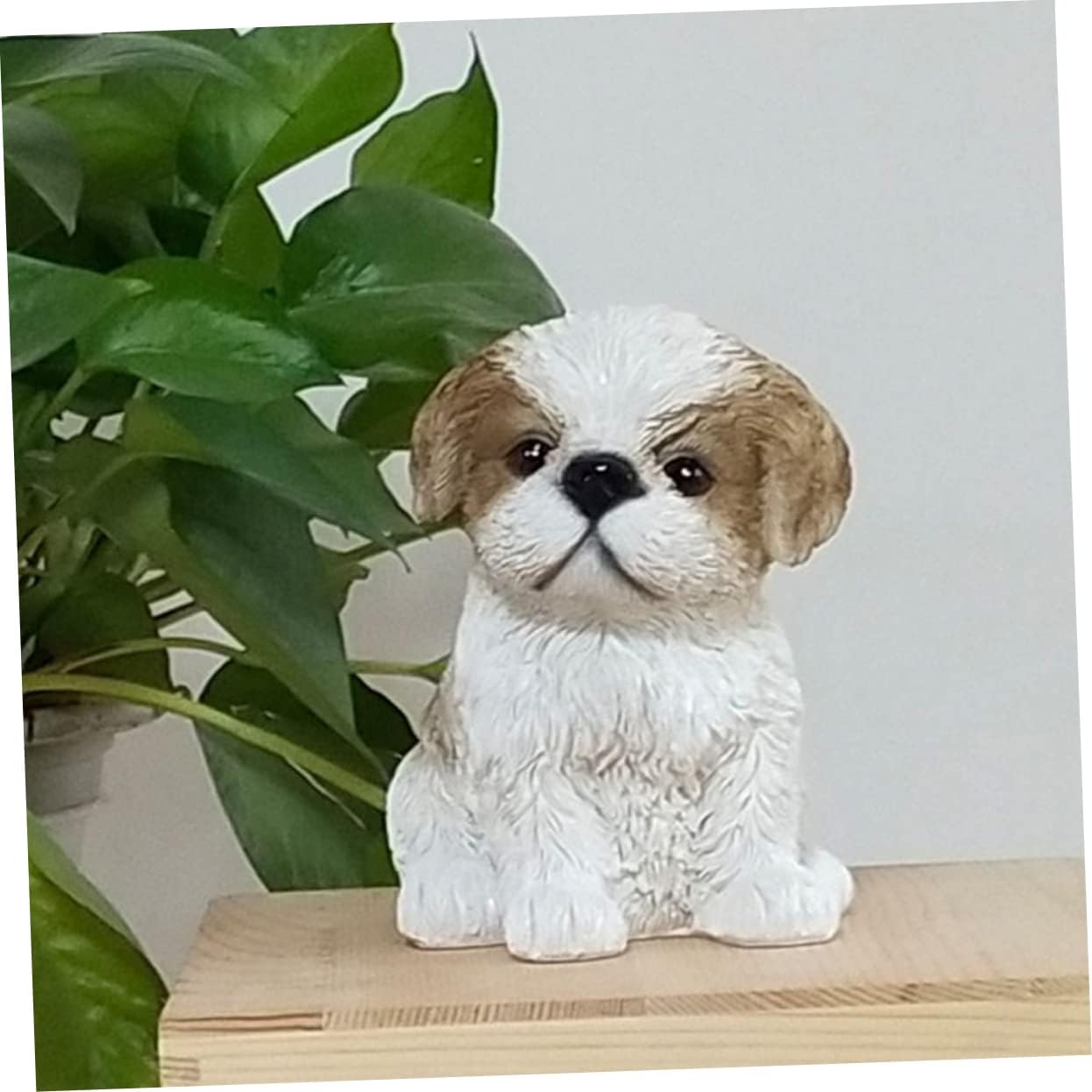 Yardwe 1Pc Resin Dog Figurine Adornment Lifelike Tzu Dog Scene Ornament for Home Decor Cute Puppy Design for Unique Decorations and Present Ideas
