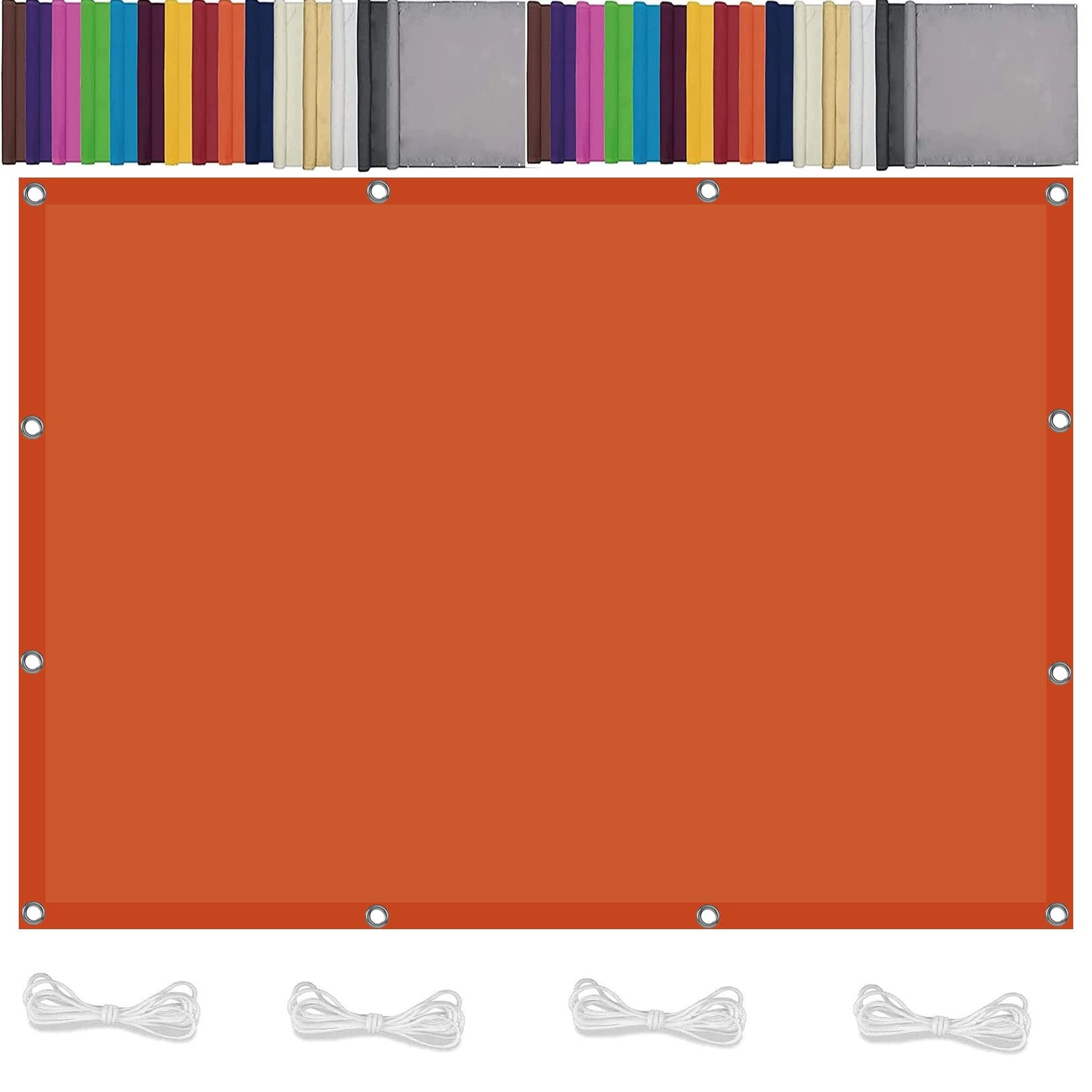 Voile d'ombrage rectangulaire 3x7m crème et rouge pour aménager une terrasse ou un grand jardin