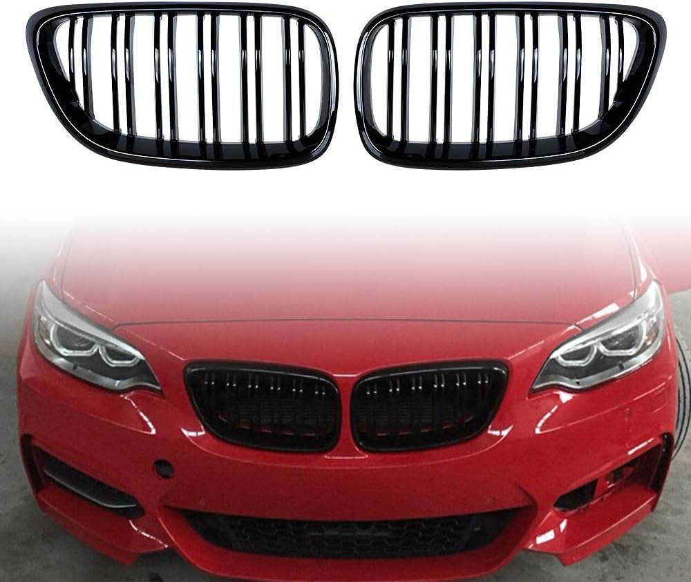 Gloss Black Kühlergrill für 2 Series F22 F23 F87 2012-2017 Nieren Doppel Bar Front Grille