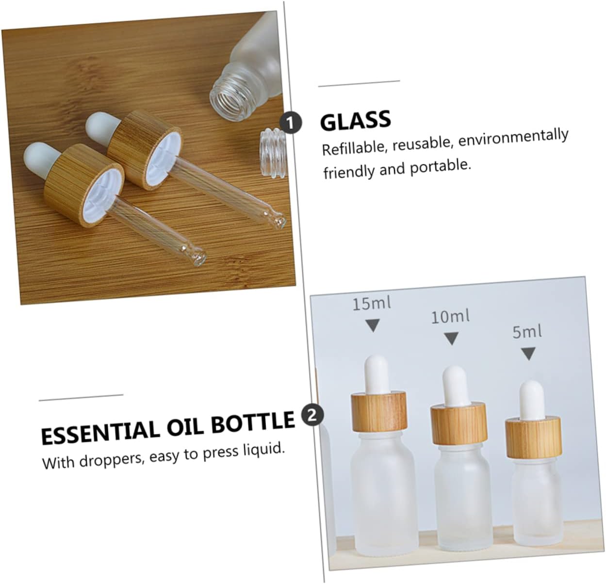 8Pcs Refillable Fragrance Dropper Bottles Durable Travel Friendly Essential Oil Empty Dispense Containers for Perfumes Aromatherapy and DIY Projects