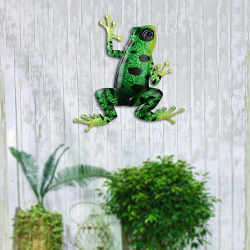 Miniatura 3 de Leefasy Adornos coloridos de rana, fácil de instalar, estatua antioxidante, escultura de arte para colgar en la pared para exteriores, patio,