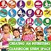 ASL Classroom Hand Signal Cards - 36 Classroom Hand Signal Decor Sign Language Posters for Teachers Students Visual Cues (Retro Groovy)