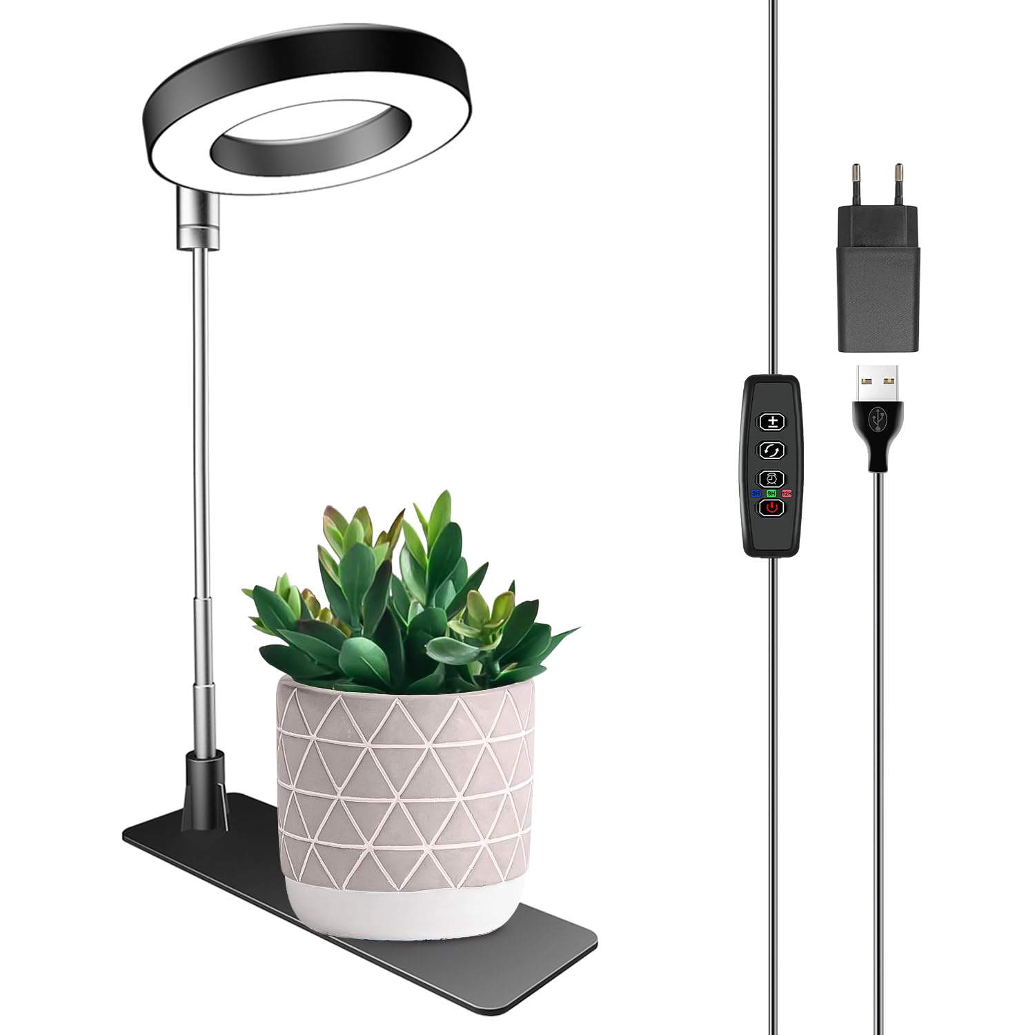 Wiaxulay Pflanzenlampe Led Vollspektrum - Höhenvollstreckbar für Zimmerpflanzen - 3 Optionale Spektren - Auto Timer 3/9/