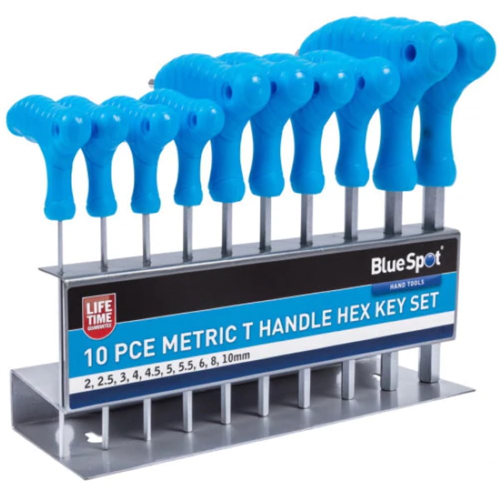 Bluespot Tools Metric T-Handle Hex Key Set, 10 Piece