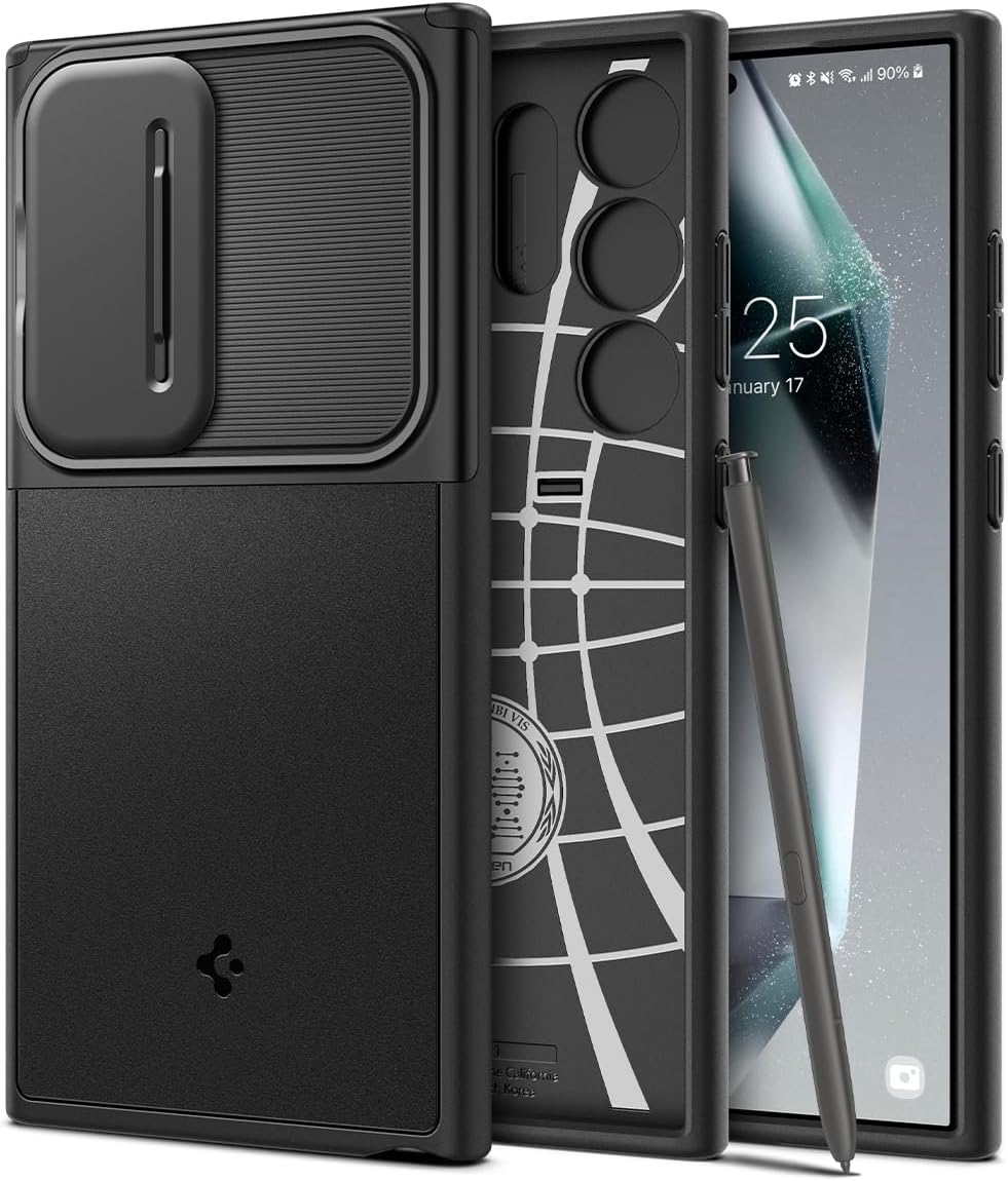 Spigen Optik Armor [Camera Protection] Case Compatible with Samsung Galaxy S24 Ultra - Black