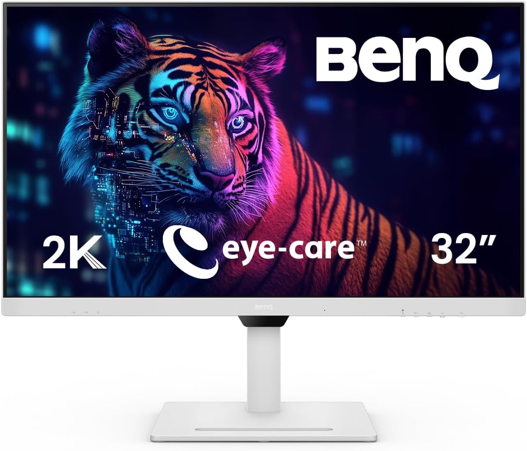 BenQ GW3290QT 31.5" IPS 2k QHD Monitor| USB-C(65W PD)| Coding Mode| 99%sRGB|Daisy Chain| Height Adjust| 75Hz| Eye Safe Certified| Brightness Intelligence| Noise Filter Speaker| HDMI|DP|USB Hub (White)