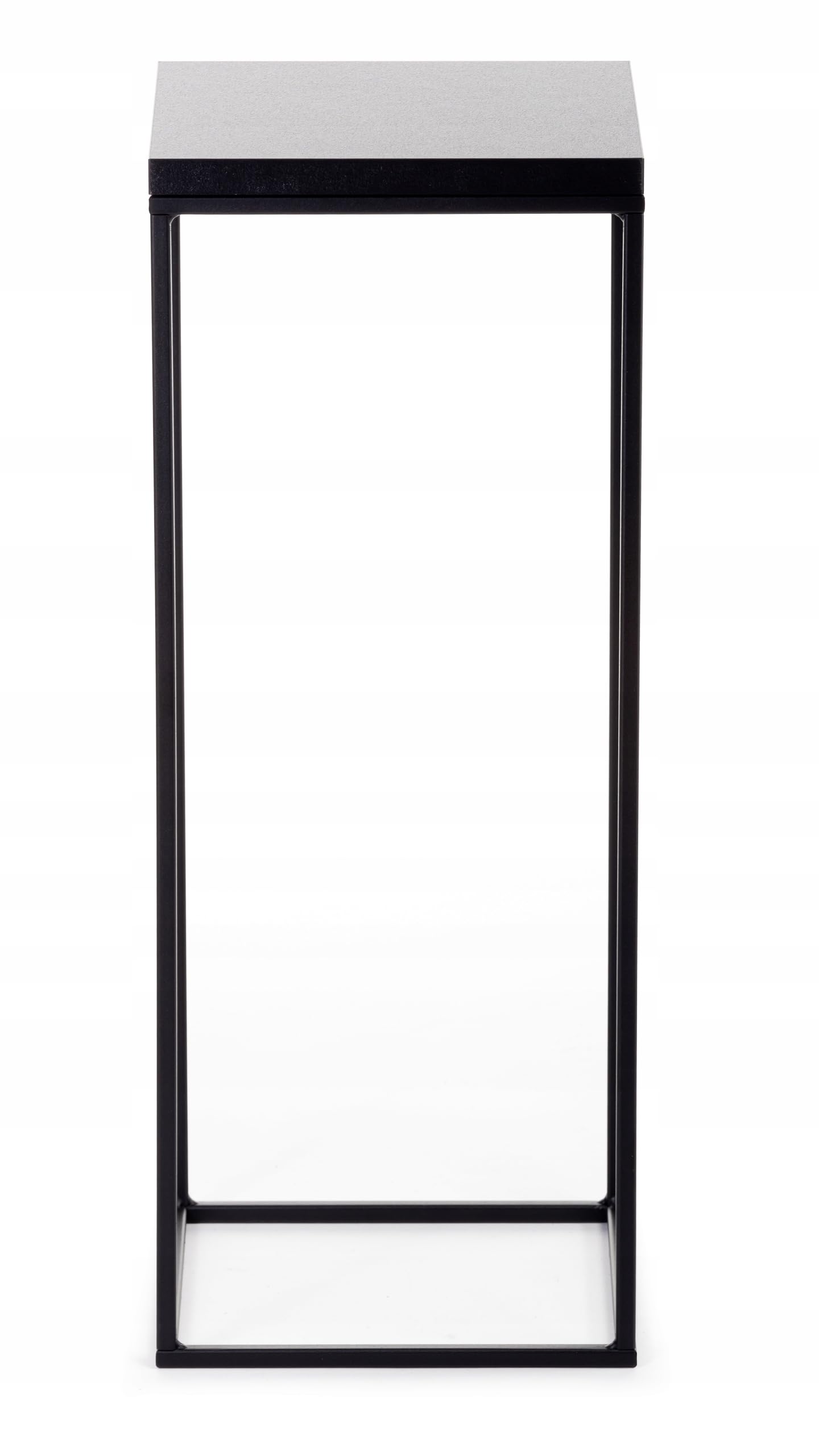 Supporto per piante in metallo, altezza 60 cm, stabile e solido, in stile loft, supporto per fiori con pannello in MDF nero per la decorazione di interni