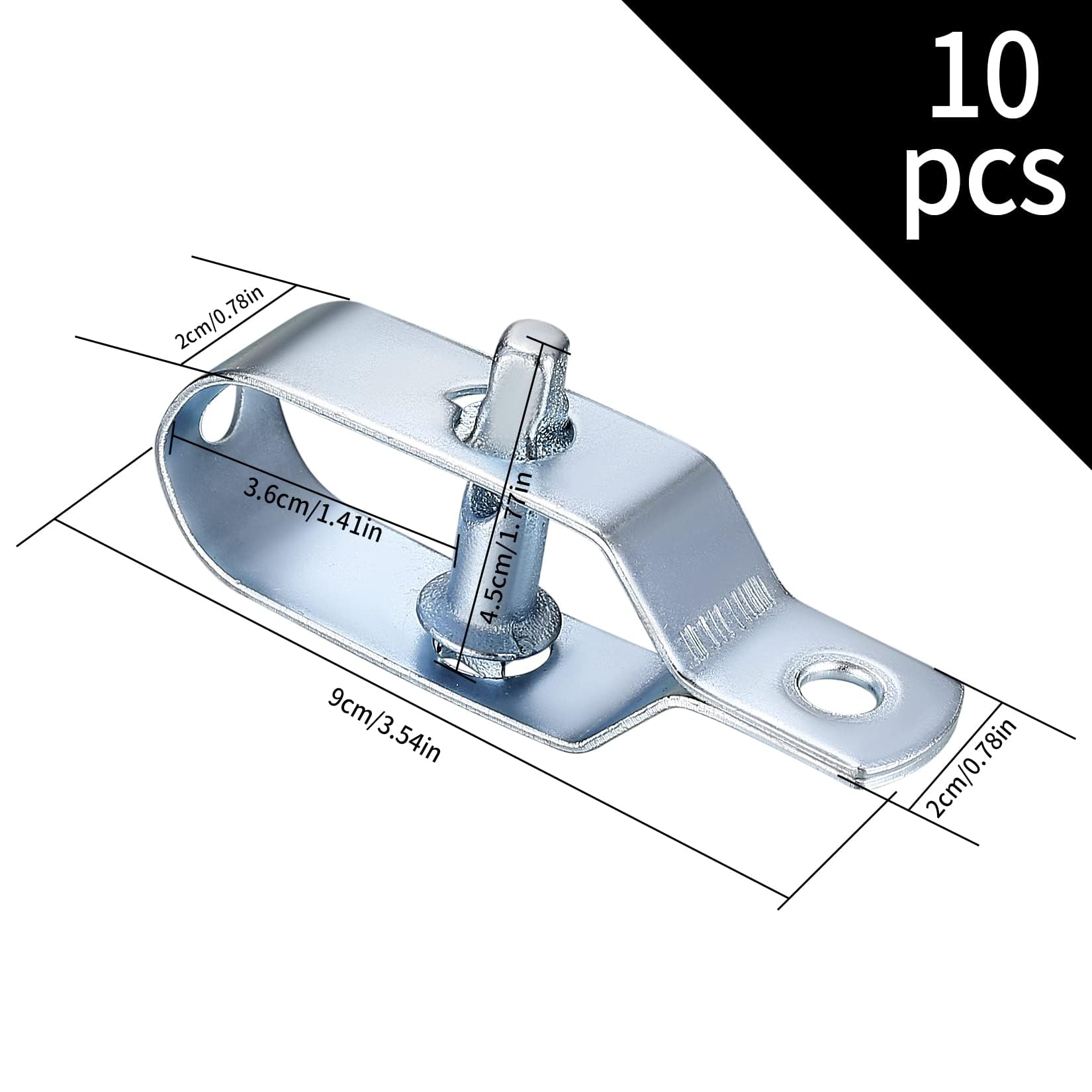 Tensor de Alambre Galvanizado con Trinquete para Malla y Vallas, 10 Piezas Plateado