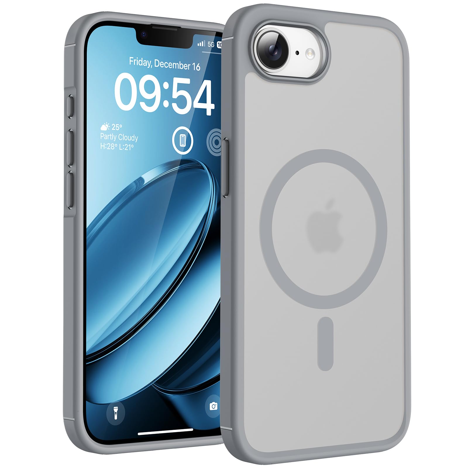 TOCOL Magnetic for iPhone 15 Case 6.1-Inch, Fit for MagSafe, Upgraded [Full Camera Protection], [14FT Military Grade Shockproof] Thin Slim Frosted Translucent Matte Back Phone Cover (Black) — view 116