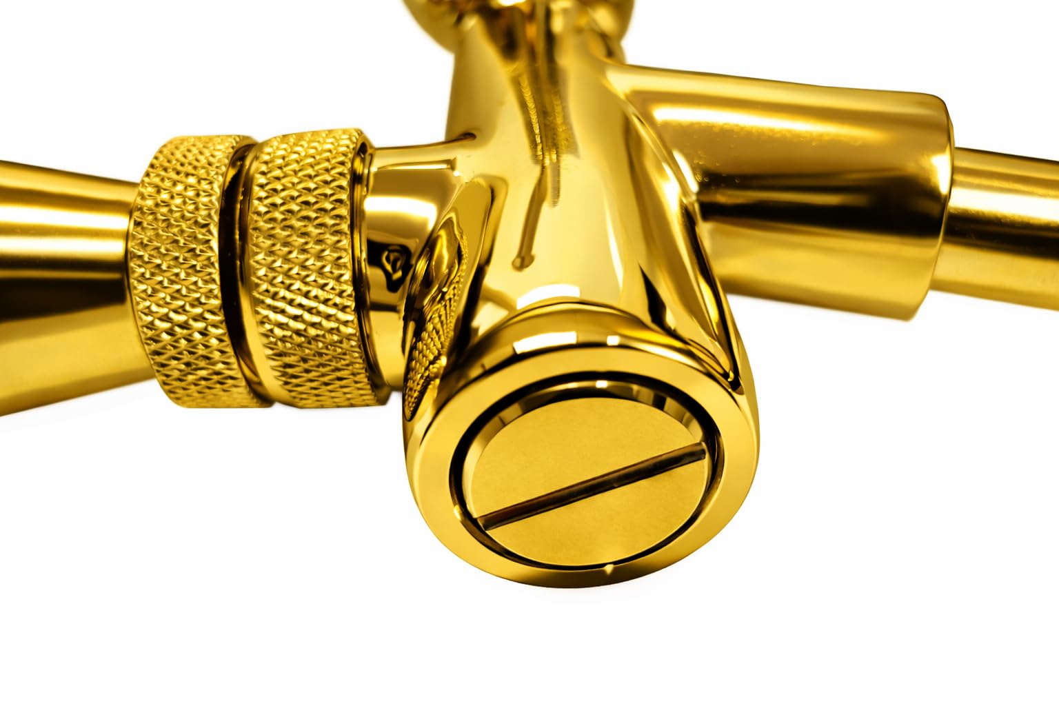 Kompensator Schankhahn mit Schaumtaste 35mm Gewinde Gold
