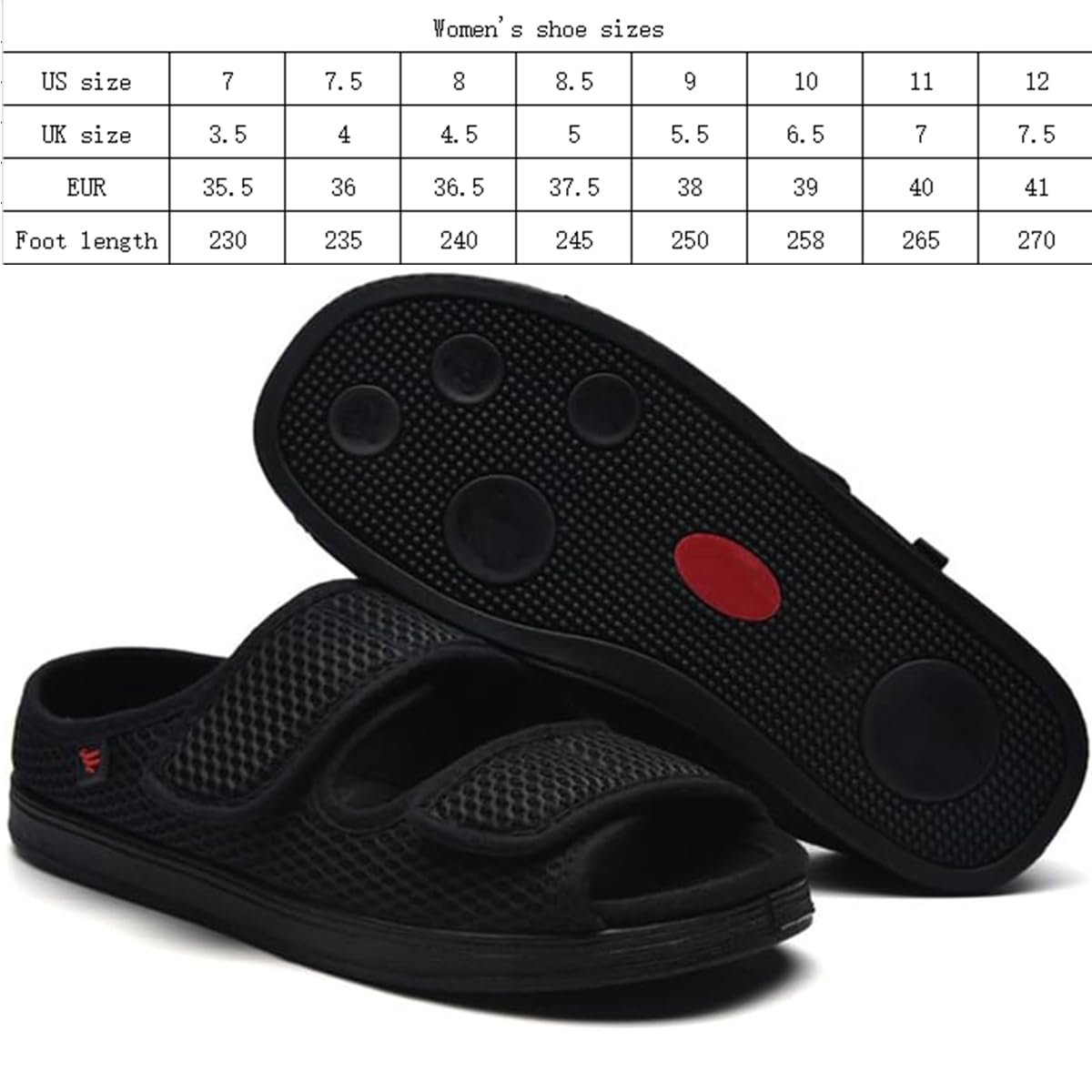 Scarpe per Diabetici Donna Extra Larghe Pantofole Ortopediche Comode Scarpe da Riabilitazione Traspirante Regolabili