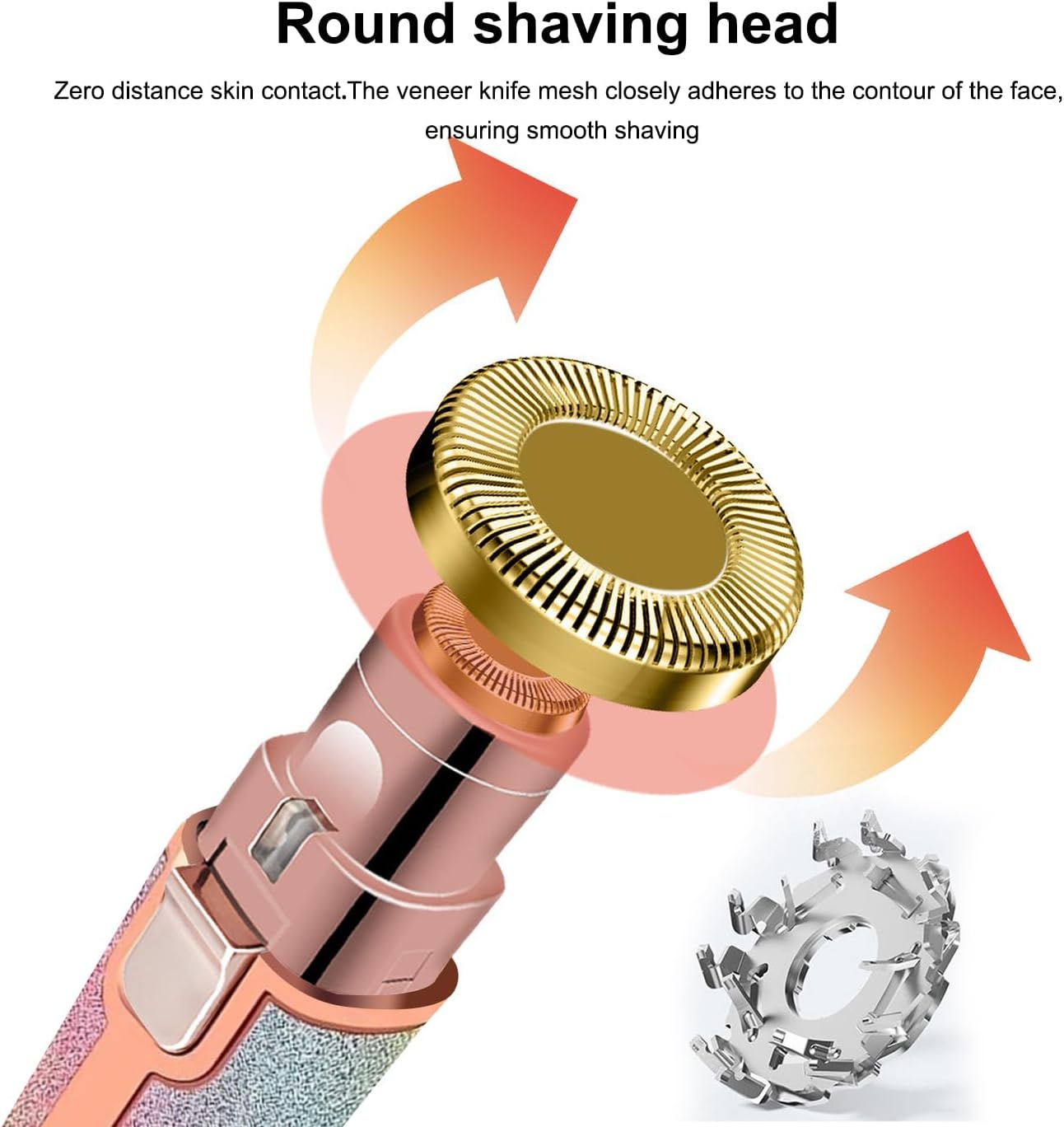 2 in 1 Facial Hair Remover & Eyebrow Trimmer for Women - Rechargeable Electric Trimmer with LED Light, IPX6 Waterproof Painless Flawless Hair Remover, Portable Facial and Eyebrow Trimmer