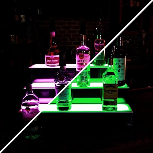 Miniatura 5 de BARCONIC Estante de exhibición LED para botellas de licor - 3 niveles (escalón) - 18 pulgadas
