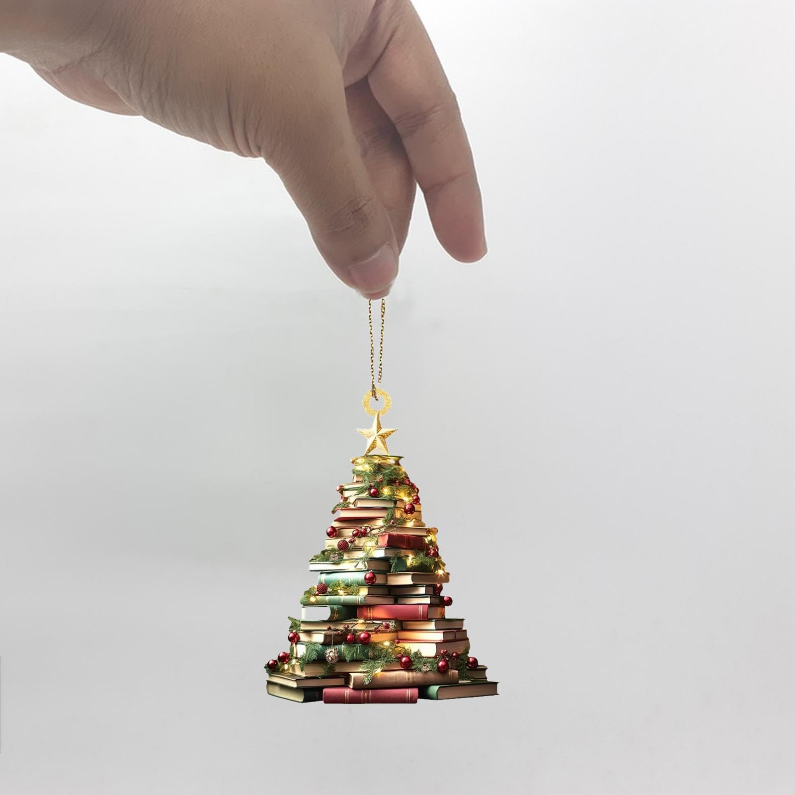 Decorazione Natalizia In Legno Per Amanti Dei Libri – Ornamento A Forma Di Cuore Con Tema Letterario, Regalo Per Bibliotecari E Lettori