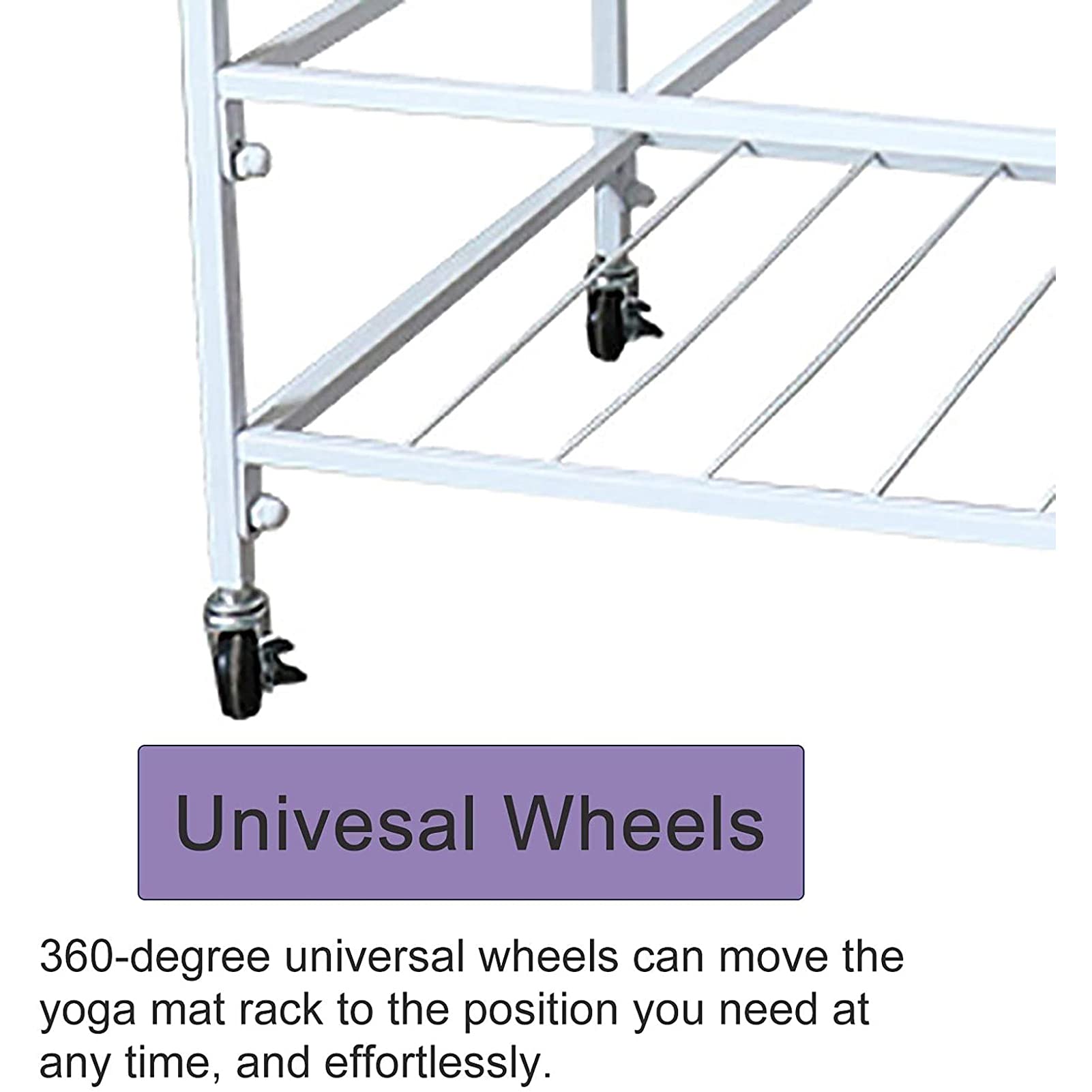 Carrello Porta Attrezzi Palestra Con Ruote - Organizzatore Per Tappetini, Rulli E Bande