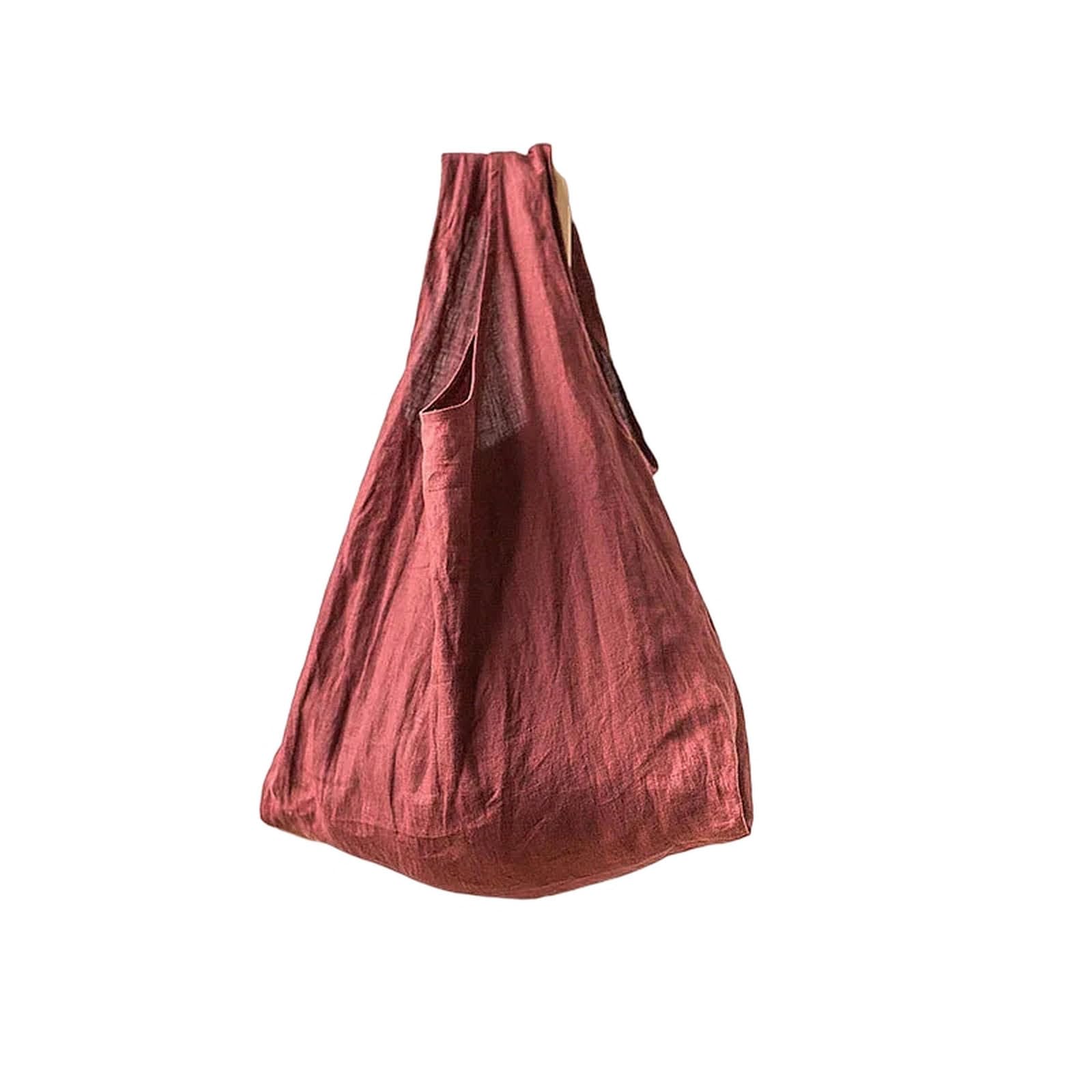 Sacchetto Sacchetto Pieghevole Pieghevole della Borsa della Spesa di Lino Vintage delle Donne