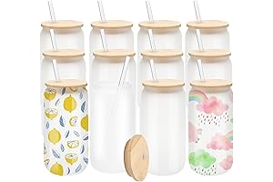 12-Pack Sublimation Glass Tumblers: Frosted Perfection for Your Designs