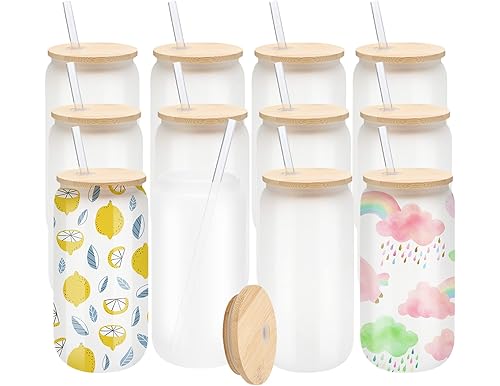 [5-Star Review] Unbeatable 16 oz Frosted Glass Cups with Lids and Straws