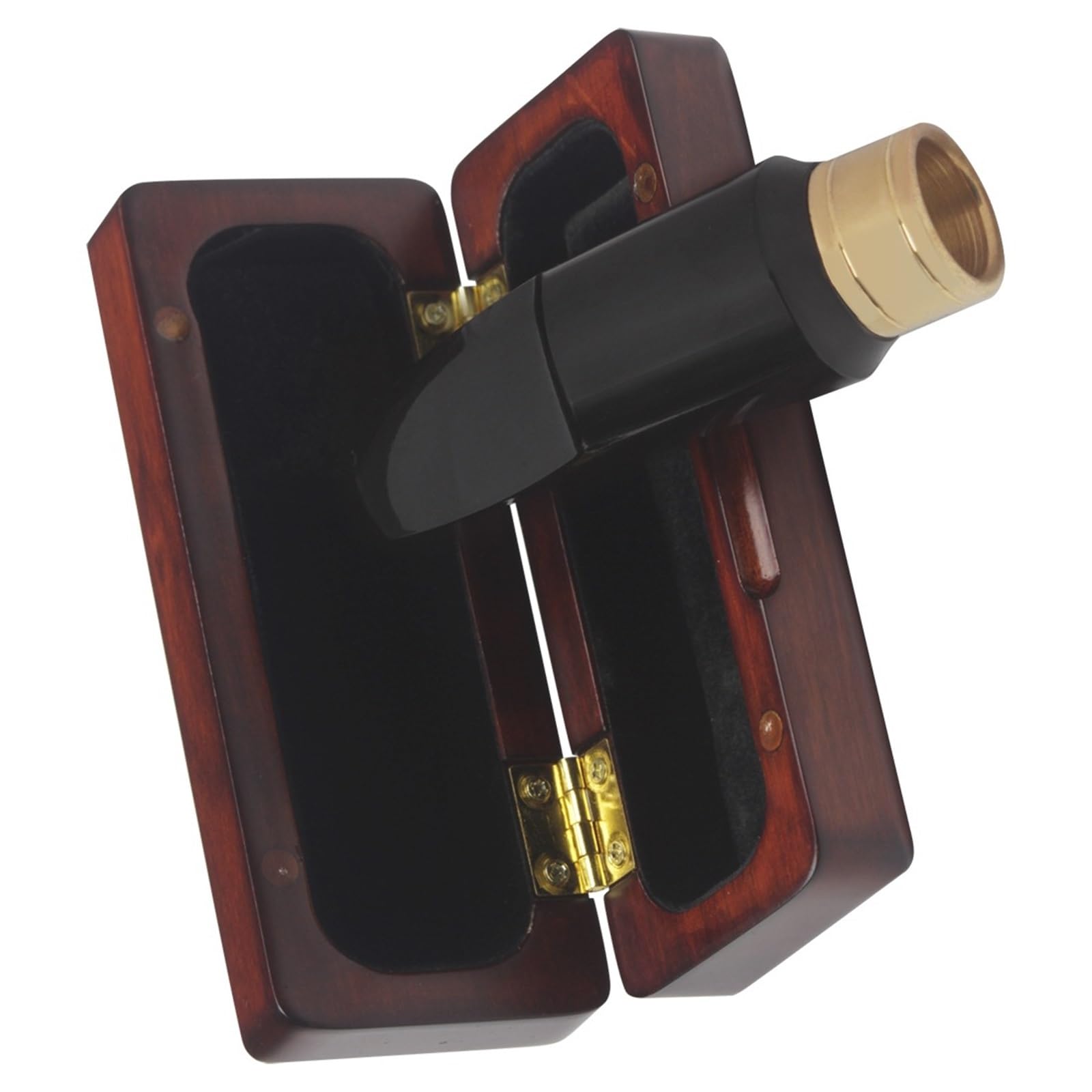 Boquilla Alto Estuche Para Boquilla De Saxofón De 2 Piezas + Boquilla (Estuche De Boquilla De Caoba, Boquilla De Oro Negro) Kit de Saxofón