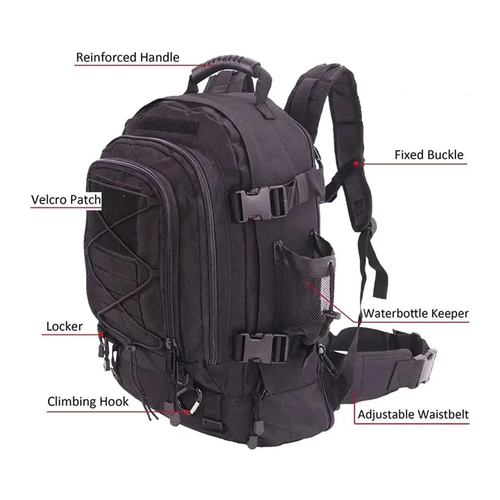 Hombres impermeables 65L que suben la mochila acampa camina