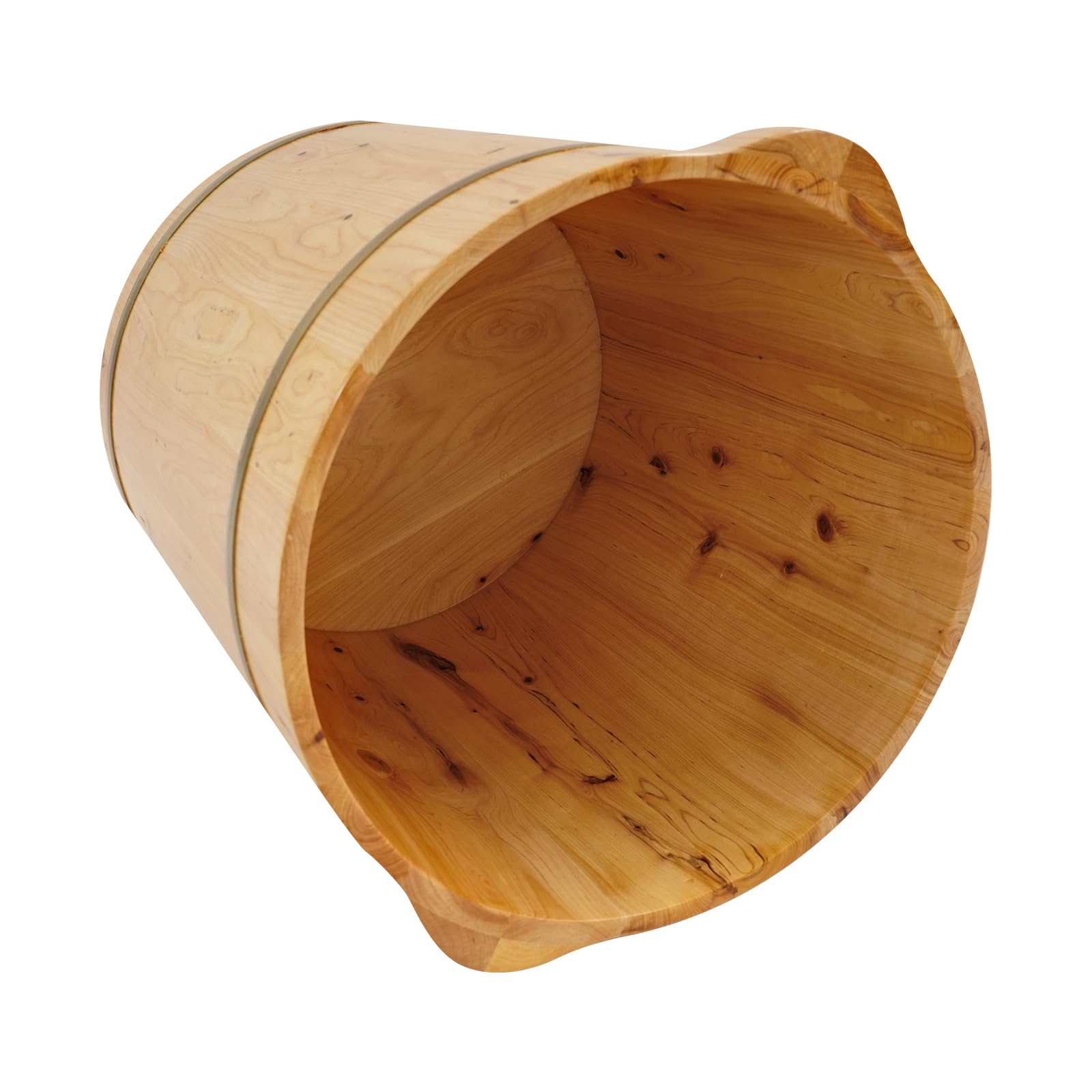 Bañera de pies de madera, 36,5 x 40 cm, cubo de sauna, cubo de madera con retención de calor, lavabo reutilizable para familias, baños de pies y sauna (36,5 x 40 cm)