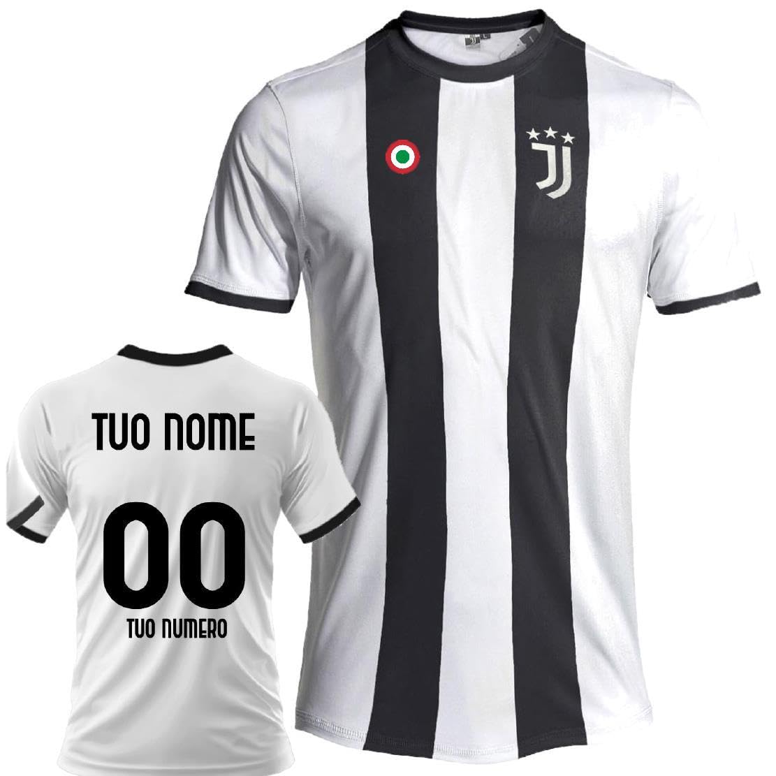 JUVENTUS Maglia Calcio Juve Bianco Nera | Campionato Serie A | Replica Ufficiale FC | Personalizzabile con Nome e Numero PS 41410-MIX-4