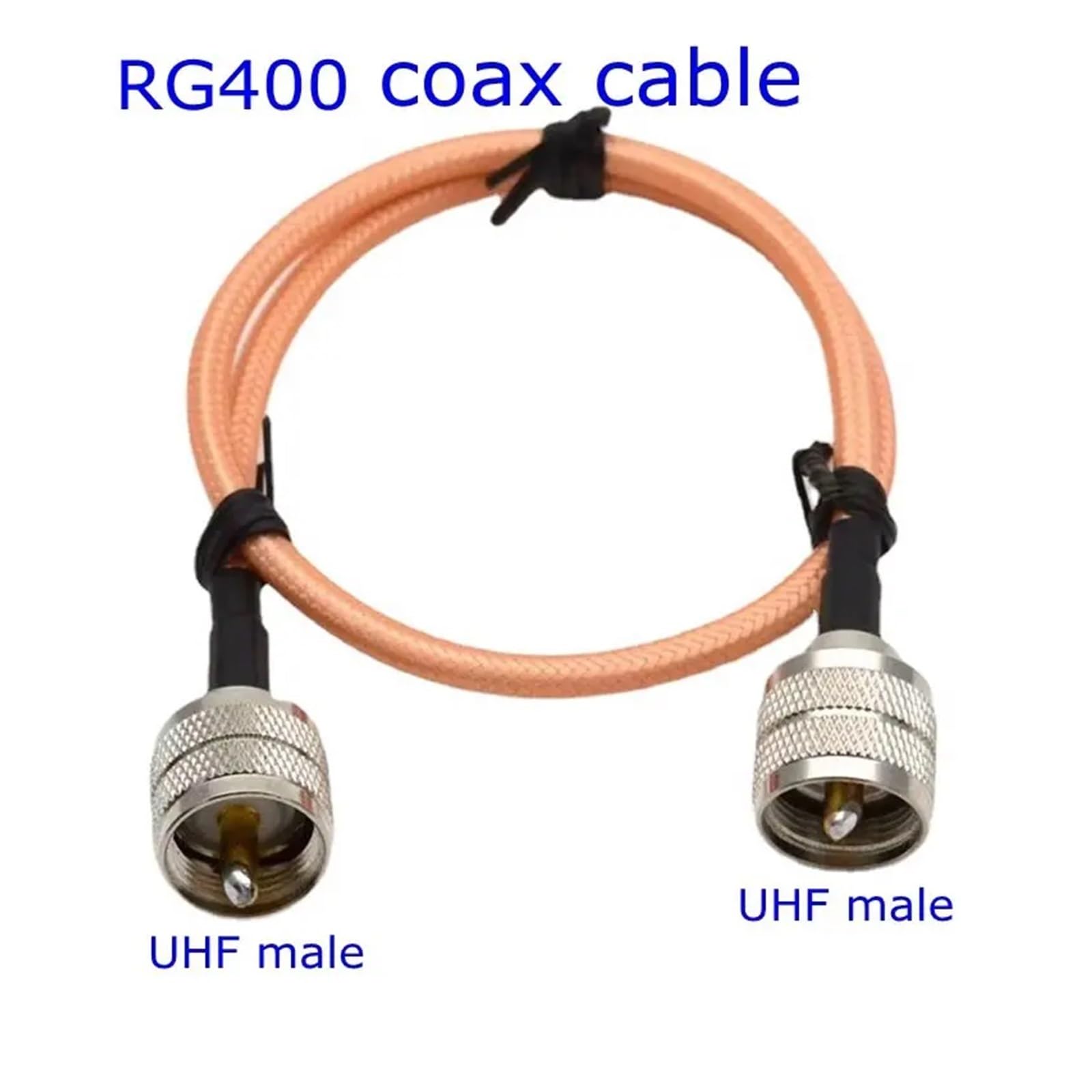 RG400 podwójnie ekranowany kabel UHF PL259 wtyczka męska do złącza RF koncentryczny adapter zworka warkocza prosty (50 cm)
