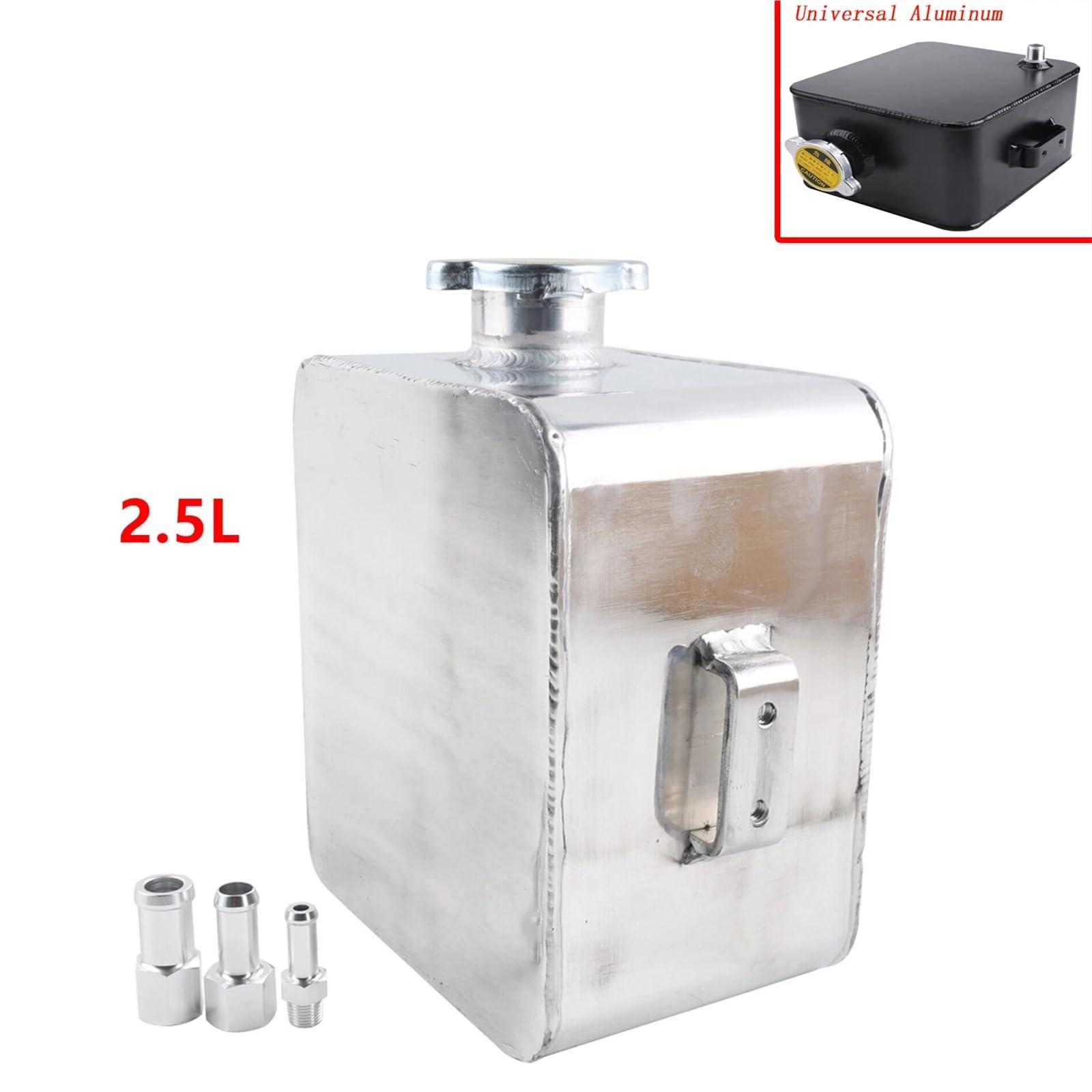 2,5 l aluminiowa butelka do zbiornika wyrównawczego, uniwersalna chłodnica samochodowa do wody chłodzącej chłodzenia silnika(SILVER)
