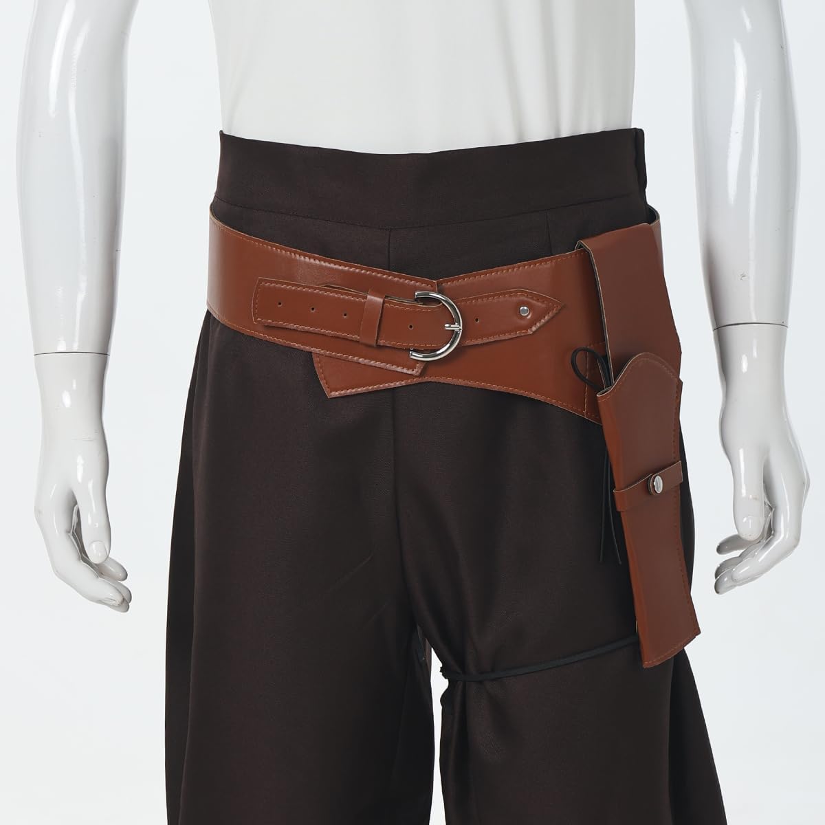Medieval Masquerade Cowboy Holster Belt Faux Leather Revolver Holster