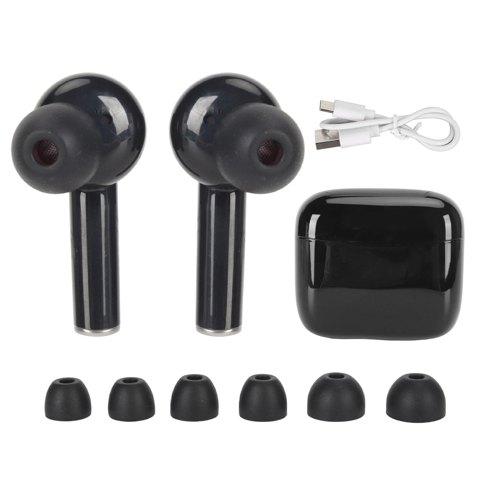 Słuchawki Douszne Z Tłumaczem Języka, Urządzenie do Tłumaczenia Języka Bluetooth 5.1, 74 Języki I 70 Akcentów Online, Natychmiastowe Bezprzewodowe Słuchawki Douszne Tłumacza Bluetooth(Czarny)