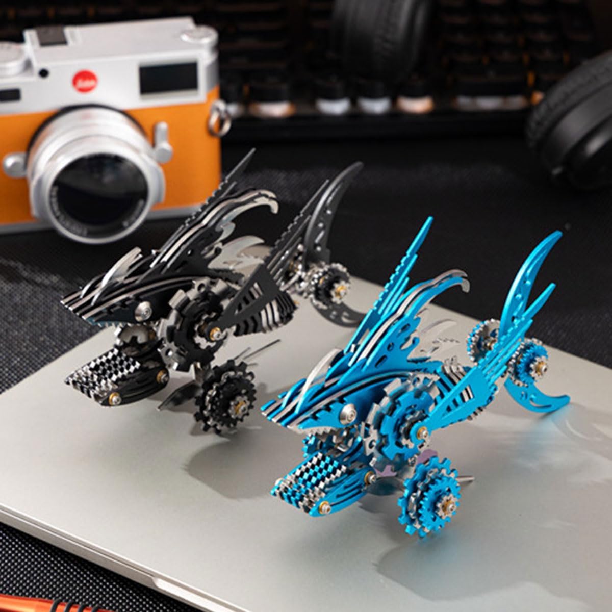 3D Metal Shark Model Kit,DIY Mechanical Sawtooth Puzzle for Teens & Adults, Buildable Animal Ornament for Desk Décor,Unique Birthday
