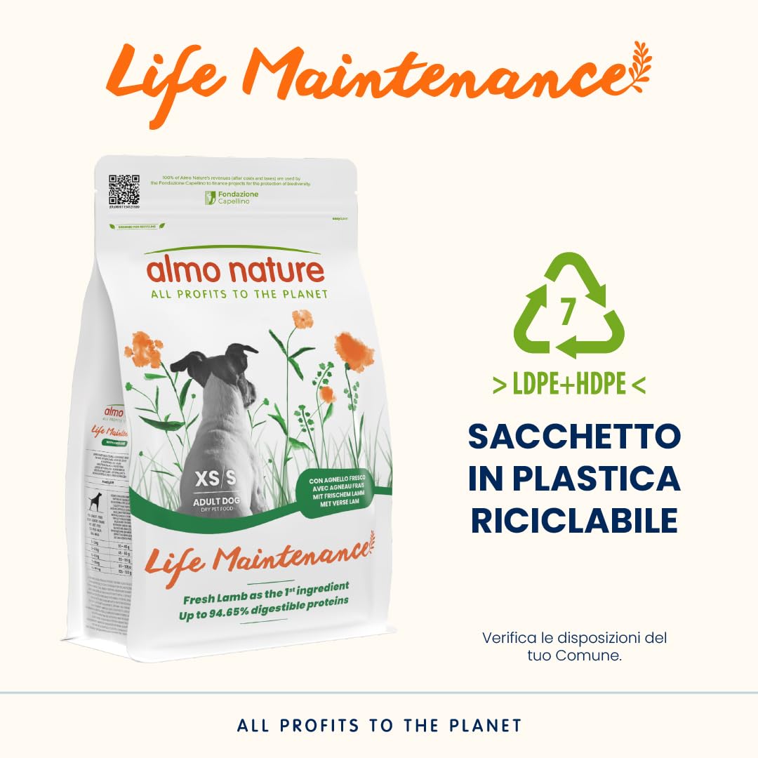 Almo Nature Life Maintenance Cibo Secco per Cane XS-S all'Agnello