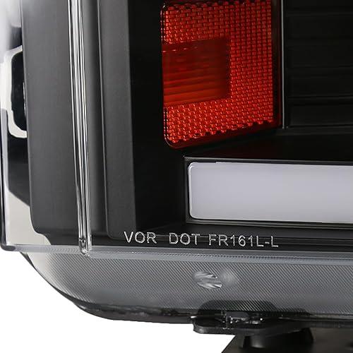 Miniatura 8 de SPEC-D TUNING Faros delanteros de proyector negros con barra de luz LED compatible con Ford F-150 2015-2017, conjunto de faros delanteros izquierdo