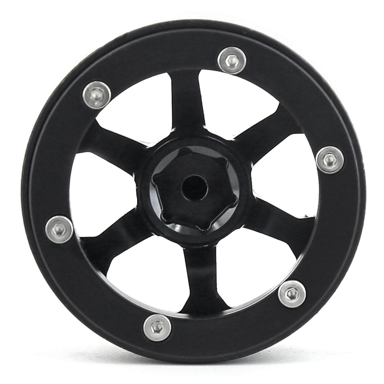 4 pièces moyeu de Roue 1, 9 ' ' Jantes de Roue en métal Beadlock avec 6 Rayons pour Voiture télécommandée Jouet 1/10 modèle Accessoires sur chenilles moyeux pour chenilles