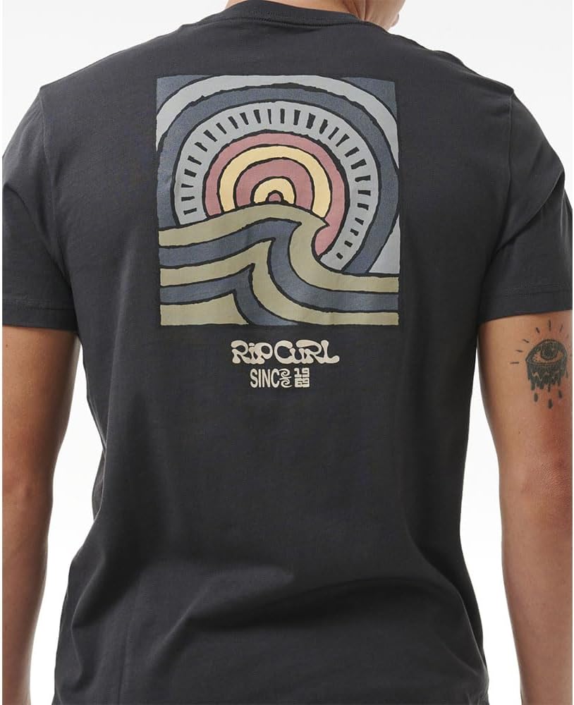 RIP CURL Mens Saltwater Culture Hazey Tee 0JOMTE - Washed Black