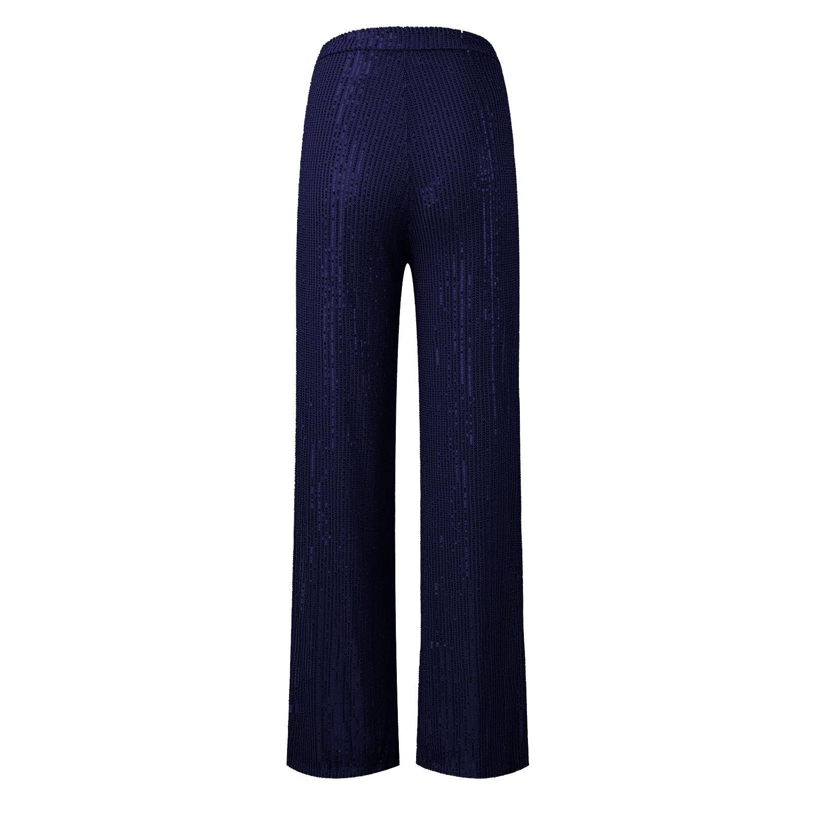 Generisch , Pantaloni casual con paillettes scintillanti, vita alta, gamba larga, pantaloni a zampa, pantaloni a zampa, abbigliamento da discoteca