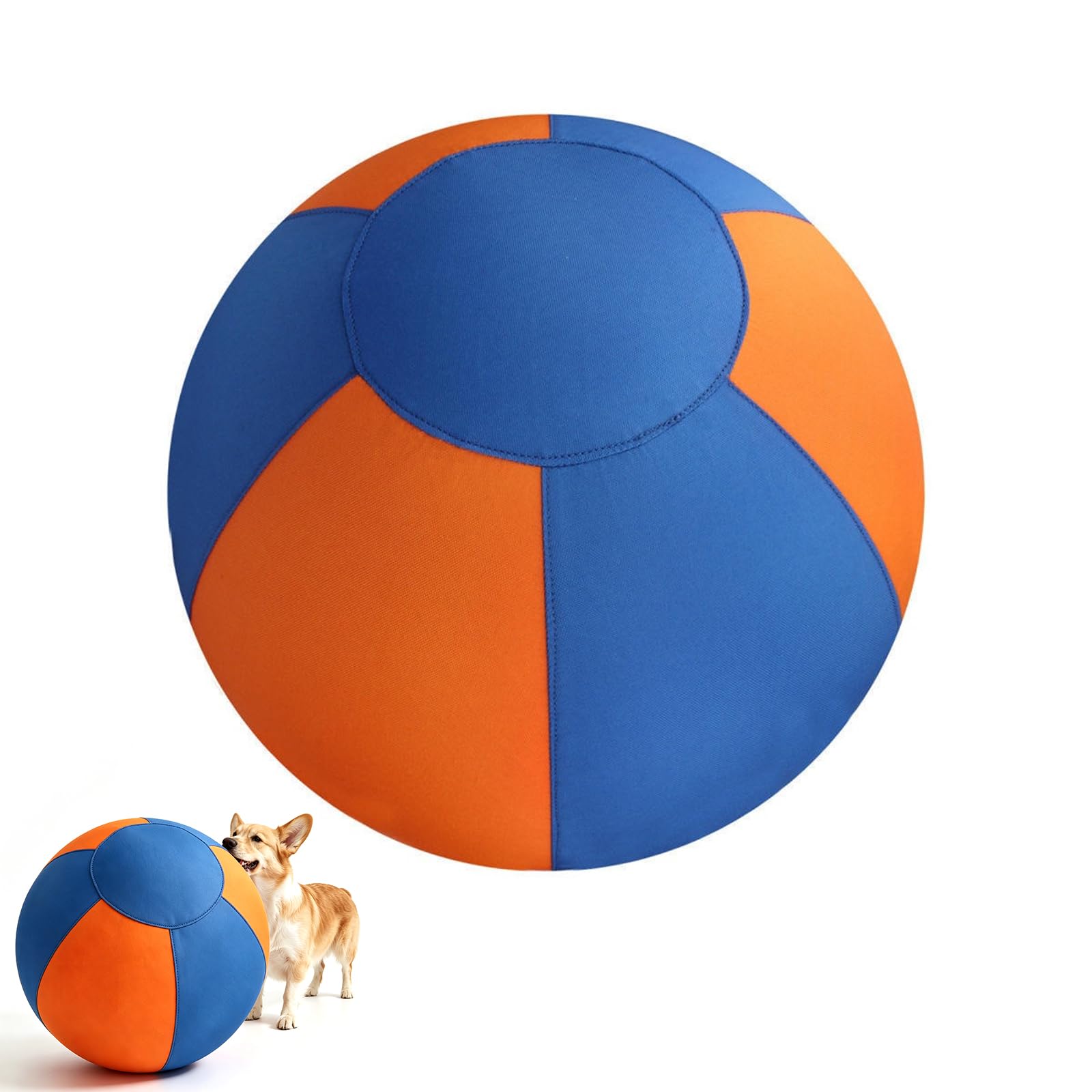 Floating Ball for Dogs, Inflatable Training Ball with Zip, Interactive Dog Toy Ball, Dog Ball with Pump, 45 cm Large Herding Ball, Suitable for Herding Dogs and Many Other Dog Breeds