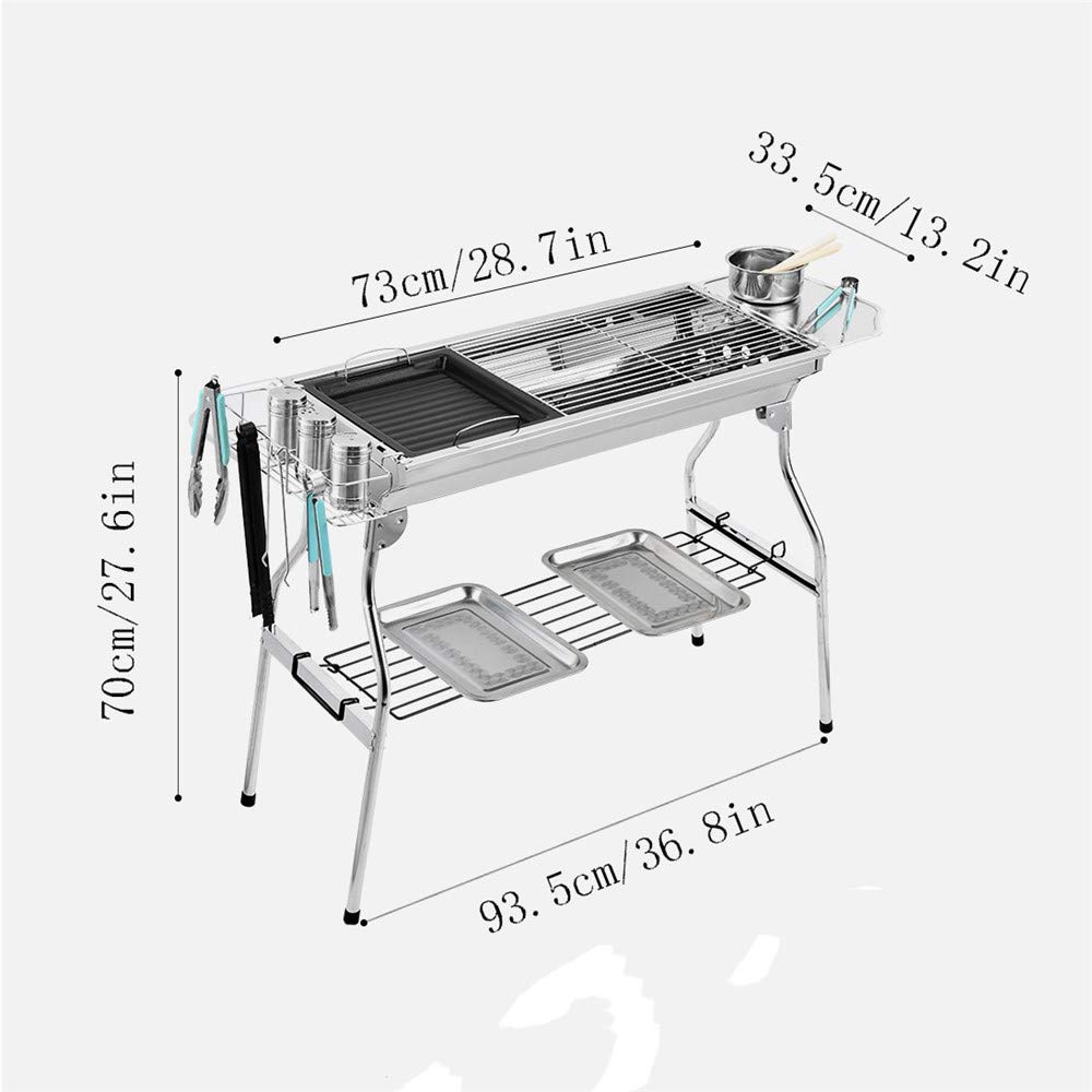 Griglia per Barbecue a Doppio Forno, Fodera Indipendente, Pieghevole 5 Persone o più Griglia per Barbecue di Grandi Dimensioni, per la casa Giardino Esterno Campeggio PIC-nic Cucina