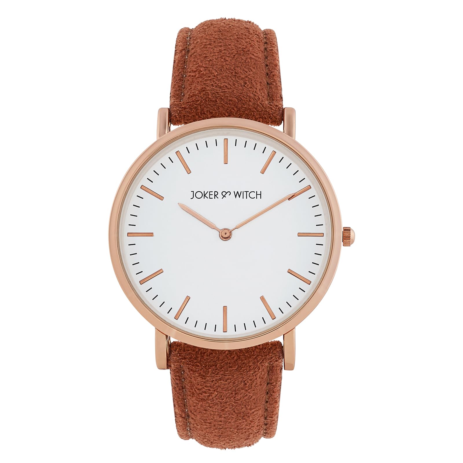 joker & witch Hope White Large Dial Mocha PU Strap Women's Watch-picture-34