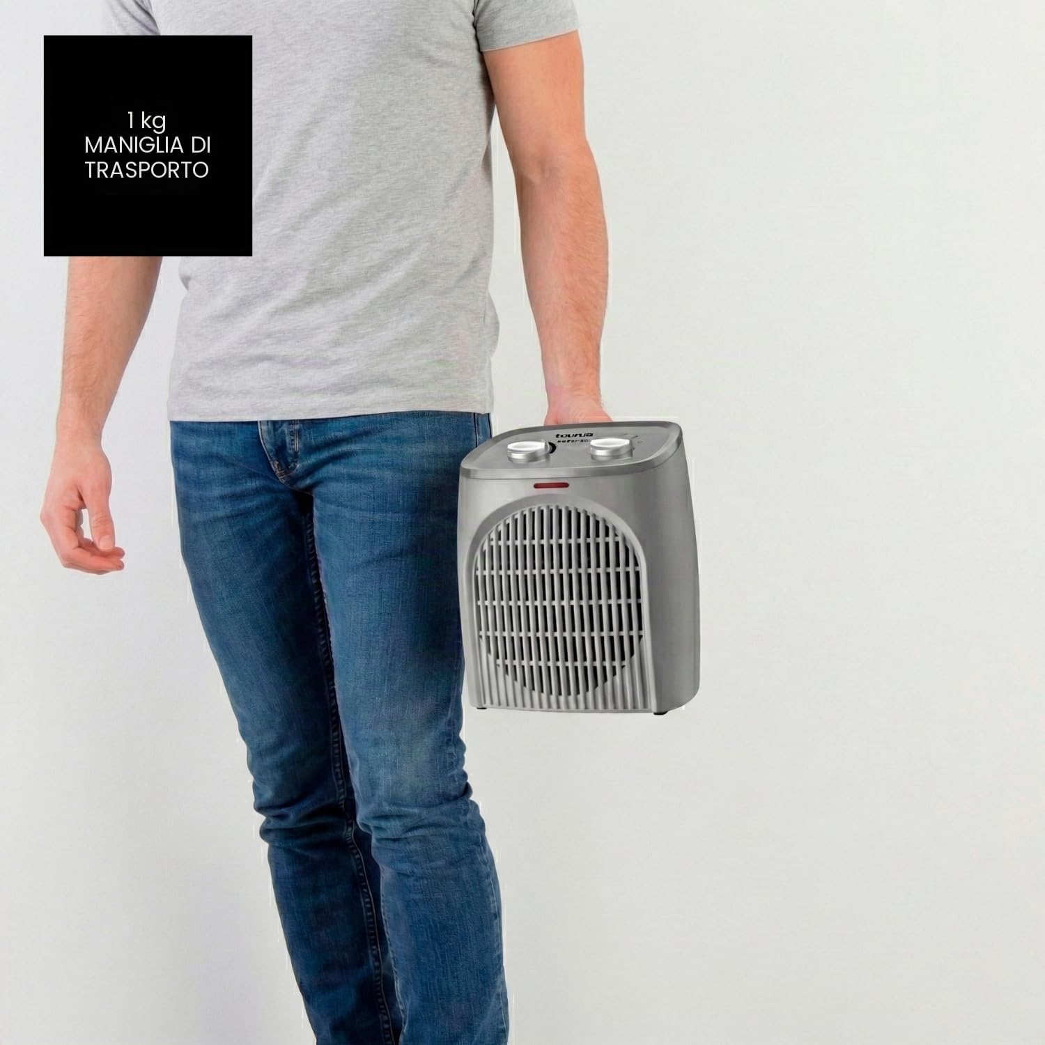 Taurus - Termoventilatore Tropicano 2000W | Basso consumo | 2 livelli calore | Termostato regolabile | Modalità ventilazione | Portatile | Ideale fino a 20 m²