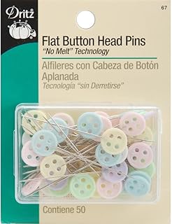 Dritz 67 Flat Head Pins, Button, 1-3/4-Inch (50-Count)
